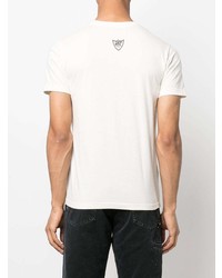 weißes bedrucktes T-Shirt mit einem Rundhalsausschnitt von Htc Los Angeles