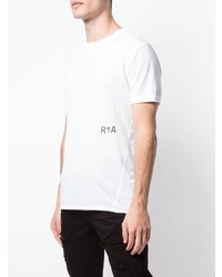 weißes bedrucktes T-Shirt mit einem Rundhalsausschnitt von RtA