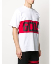 weißes bedrucktes T-Shirt mit einem Rundhalsausschnitt von Gcds