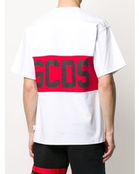 weißes bedrucktes T-Shirt mit einem Rundhalsausschnitt von Gcds