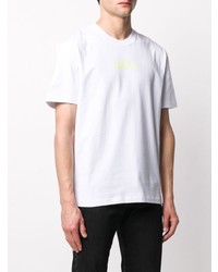 weißes bedrucktes T-Shirt mit einem Rundhalsausschnitt von McQ Swallow