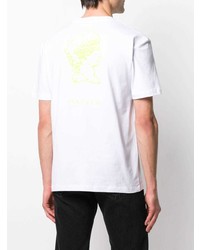 weißes bedrucktes T-Shirt mit einem Rundhalsausschnitt von McQ Swallow