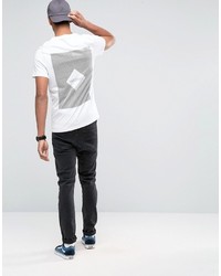 weißes bedrucktes T-Shirt mit einem Rundhalsausschnitt von Celio