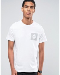weißes bedrucktes T-Shirt mit einem Rundhalsausschnitt von Celio
