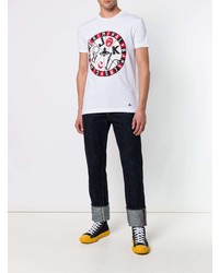 weißes bedrucktes T-Shirt mit einem Rundhalsausschnitt von Vivienne Westwood MAN