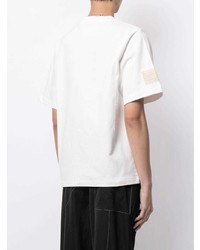 weißes bedrucktes T-Shirt mit einem Rundhalsausschnitt von Jil Sander