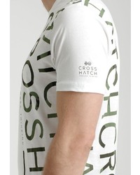weißes bedrucktes T-Shirt mit einem Rundhalsausschnitt von Crosshatch