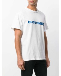 weißes bedrucktes T-Shirt mit einem Rundhalsausschnitt von Mr. Completely