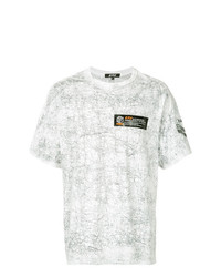 weißes bedrucktes T-Shirt mit einem Rundhalsausschnitt von D.Tt.K