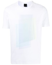 weißes bedrucktes T-Shirt mit einem Rundhalsausschnitt von D'urban