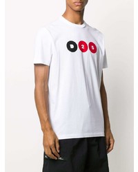 weißes bedrucktes T-Shirt mit einem Rundhalsausschnitt von DSQUARED2