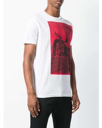 weißes bedrucktes T-Shirt mit einem Rundhalsausschnitt von DSQUARED2