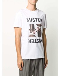 weißes bedrucktes T-Shirt mit einem Rundhalsausschnitt von Viktor & Rolf