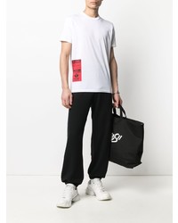 weißes bedrucktes T-Shirt mit einem Rundhalsausschnitt von DSQUARED2