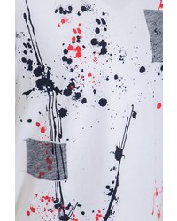 weißes bedrucktes T-Shirt mit einem Rundhalsausschnitt von DANIEL DAAF