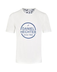 weißes bedrucktes T-Shirt mit einem Rundhalsausschnitt von Daniel Hechter