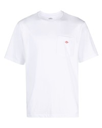 weißes bedrucktes T-Shirt mit einem Rundhalsausschnitt von Danton