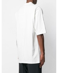 weißes bedrucktes T-Shirt mit einem Rundhalsausschnitt von Rick Owens DRKSHDW