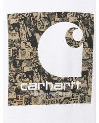 weißes bedrucktes T-Shirt mit einem Rundhalsausschnitt von Carhartt