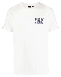 weißes bedrucktes T-Shirt mit einem Rundhalsausschnitt von Deus Ex Machina