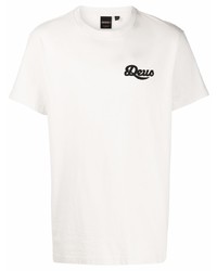 weißes bedrucktes T-Shirt mit einem Rundhalsausschnitt von Deus Ex Machina