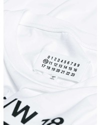 weißes bedrucktes T-Shirt mit einem Rundhalsausschnitt von Maison Margiela