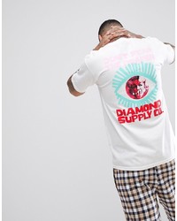 weißes bedrucktes T-Shirt mit einem Rundhalsausschnitt von Diamond Supply