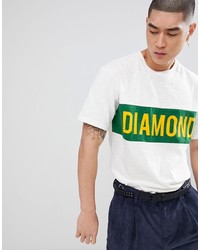 weißes bedrucktes T-Shirt mit einem Rundhalsausschnitt von Diamond Supply