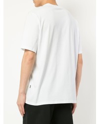 weißes bedrucktes T-Shirt mit einem Rundhalsausschnitt von MSGM