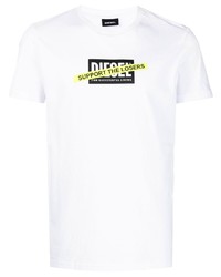 weißes bedrucktes T-Shirt mit einem Rundhalsausschnitt von Diesel