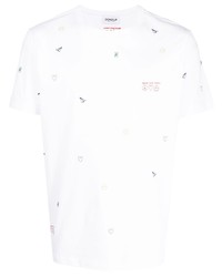 weißes bedrucktes T-Shirt mit einem Rundhalsausschnitt von Dondup