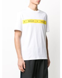 weißes bedrucktes T-Shirt mit einem Rundhalsausschnitt von Bally