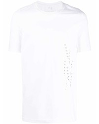 weißes bedrucktes T-Shirt mit einem Rundhalsausschnitt von Doublet
