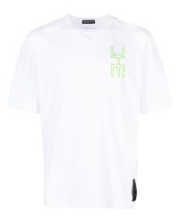 weißes bedrucktes T-Shirt mit einem Rundhalsausschnitt von DRHOPE