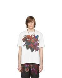 weißes bedrucktes T-Shirt mit einem Rundhalsausschnitt von Dries Van Noten