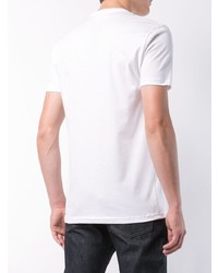 weißes bedrucktes T-Shirt mit einem Rundhalsausschnitt von Odin