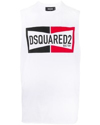 weißes bedrucktes T-Shirt mit einem Rundhalsausschnitt von DSQUARED2