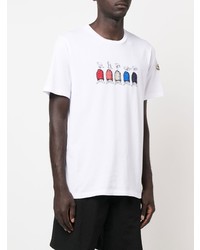 weißes bedrucktes T-Shirt mit einem Rundhalsausschnitt von Moncler