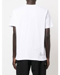 weißes bedrucktes T-Shirt mit einem Rundhalsausschnitt von Moncler