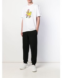 weißes bedrucktes T-Shirt mit einem Rundhalsausschnitt von McQ Alexander McQueen