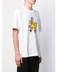 weißes bedrucktes T-Shirt mit einem Rundhalsausschnitt von McQ Alexander McQueen