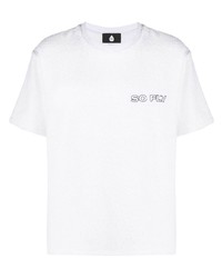 weißes bedrucktes T-Shirt mit einem Rundhalsausschnitt von DUOltd
