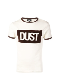 weißes bedrucktes T-Shirt mit einem Rundhalsausschnitt von Dust