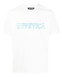 weißes bedrucktes T-Shirt mit einem Rundhalsausschnitt von Duvetica
