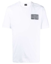 weißes bedrucktes T-Shirt mit einem Rundhalsausschnitt von Ea7 Emporio Armani