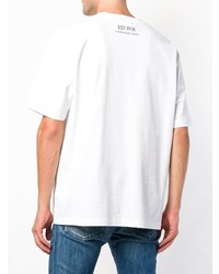 weißes bedrucktes T-Shirt mit einem Rundhalsausschnitt von Calvin Klein Jeans Est. 1978