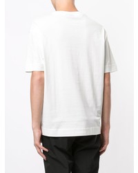 weißes bedrucktes T-Shirt mit einem Rundhalsausschnitt von Emporio Armani