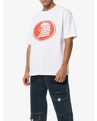 weißes bedrucktes T-Shirt mit einem Rundhalsausschnitt von Calvin Klein Jeans Est. 1978