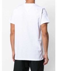 weißes bedrucktes T-Shirt mit einem Rundhalsausschnitt von Ed Hardy