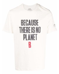 weißes bedrucktes T-Shirt mit einem Rundhalsausschnitt von ECOALF